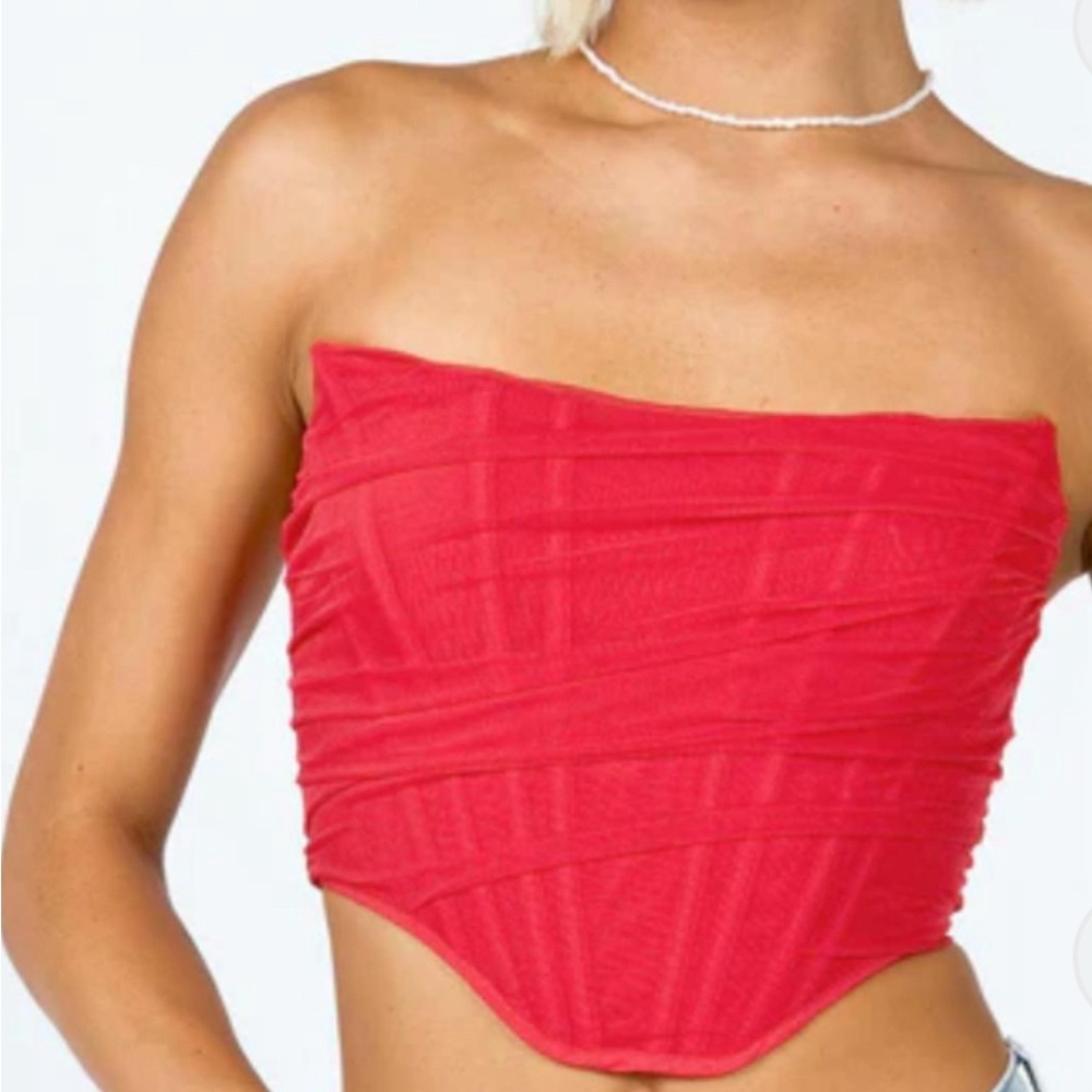 Princess Polly Red “Avery Bustier Top”